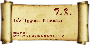 Tölgyesi Klaudia névjegykártya
