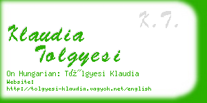 klaudia tolgyesi business card
